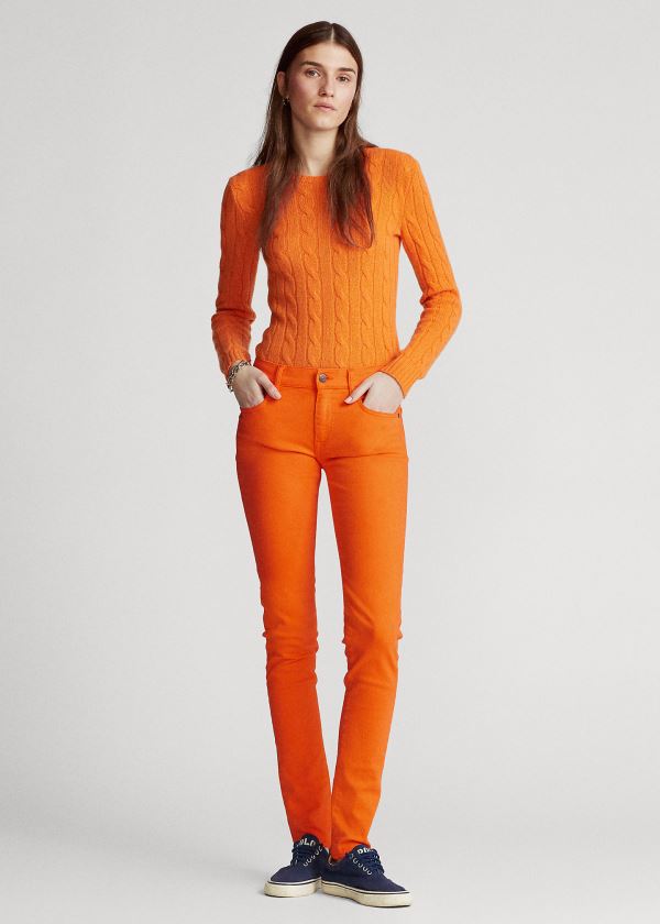 Calças De Ganga Polo Ralph Lauren Tompkins Stretch Skinny Mulher 53879-XEOJ